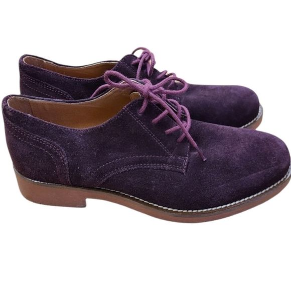 BASS Maroon Leather Suede Ixfords sz 5 - Picture 3 of 6